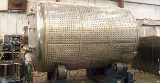 Etanol Soğutma İçin Dikey -40 C Yastık Plaka Ceket Tankı